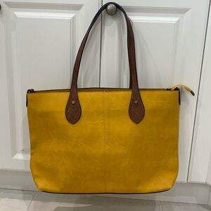Leather tote bag
